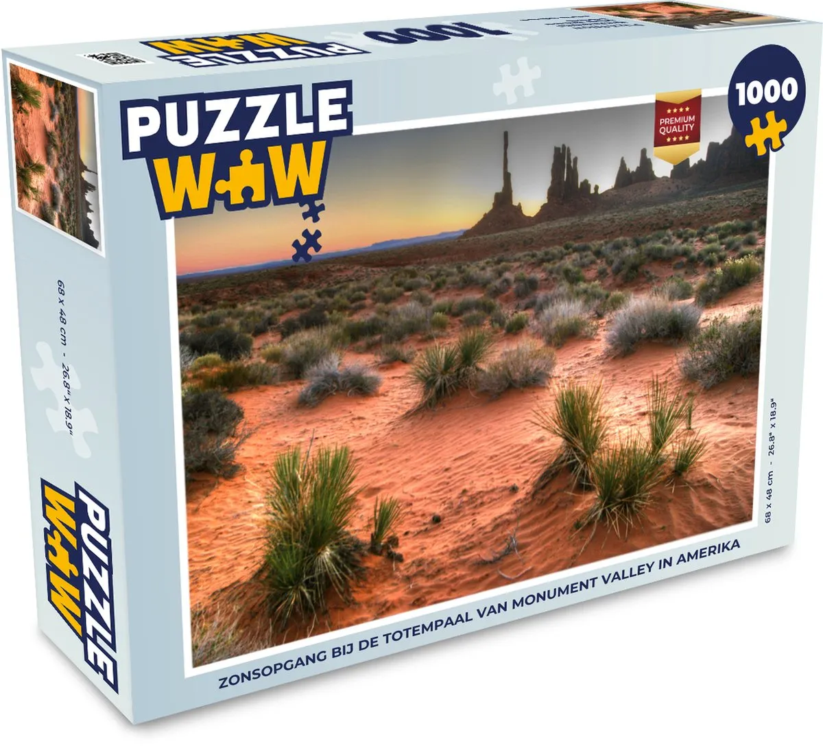 PuzzleWow Legpuzzel Zonsopgang Totempaal Monument Valley 1000 Stuks - Multicolor