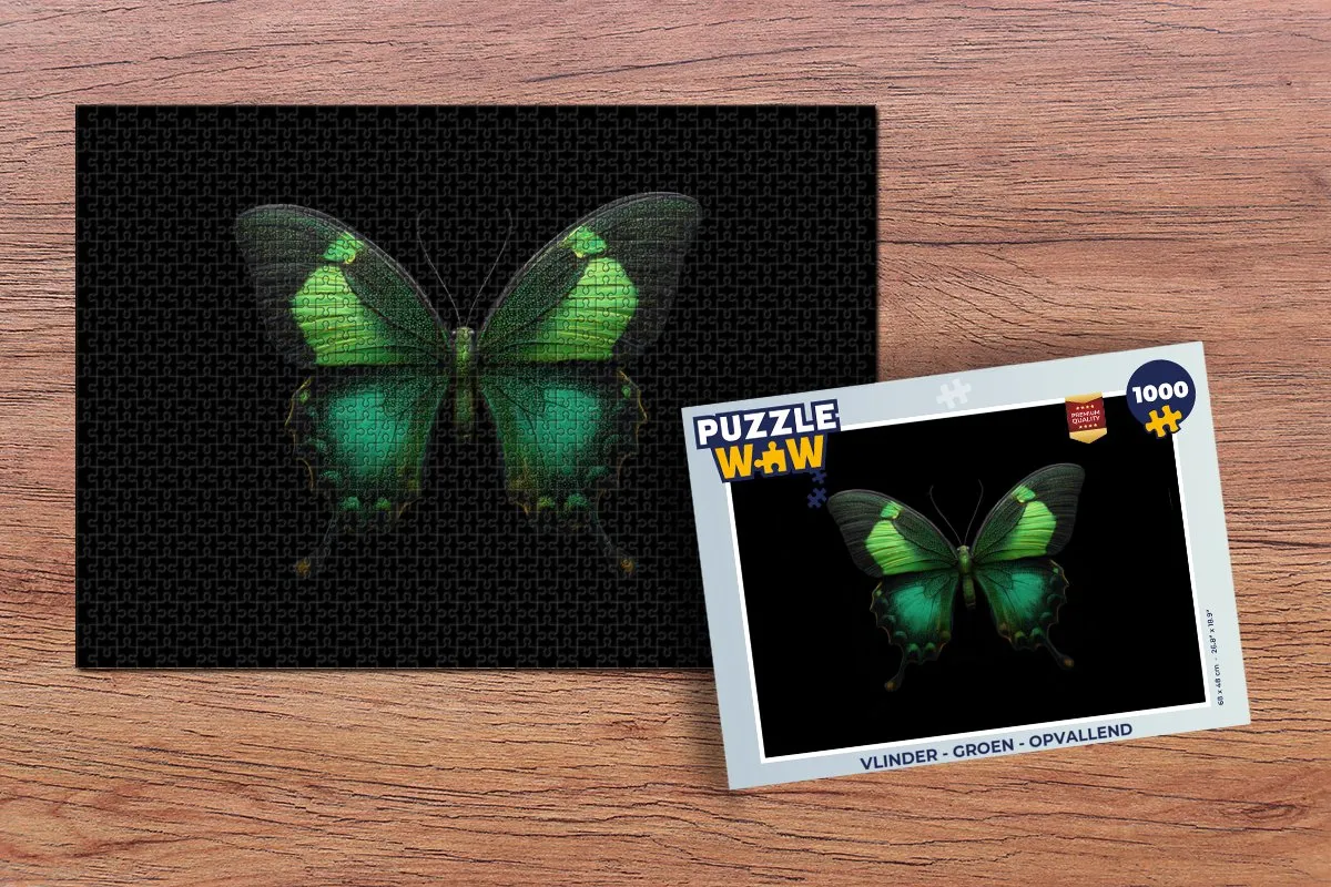 PuzzleWow Vlinder Legpuzzel 1000 Stuks - Groen