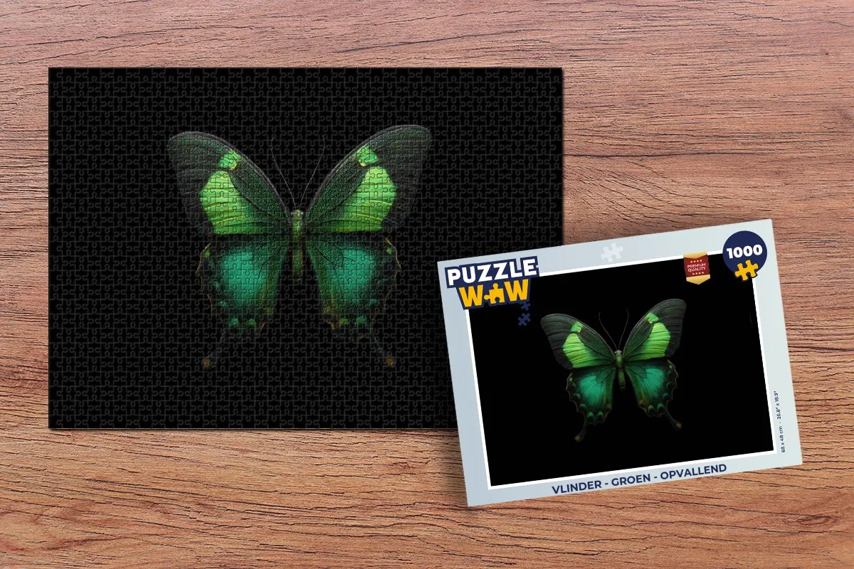 PuzzleWow Vlinder Legpuzzel 1000 Stuks - Groen