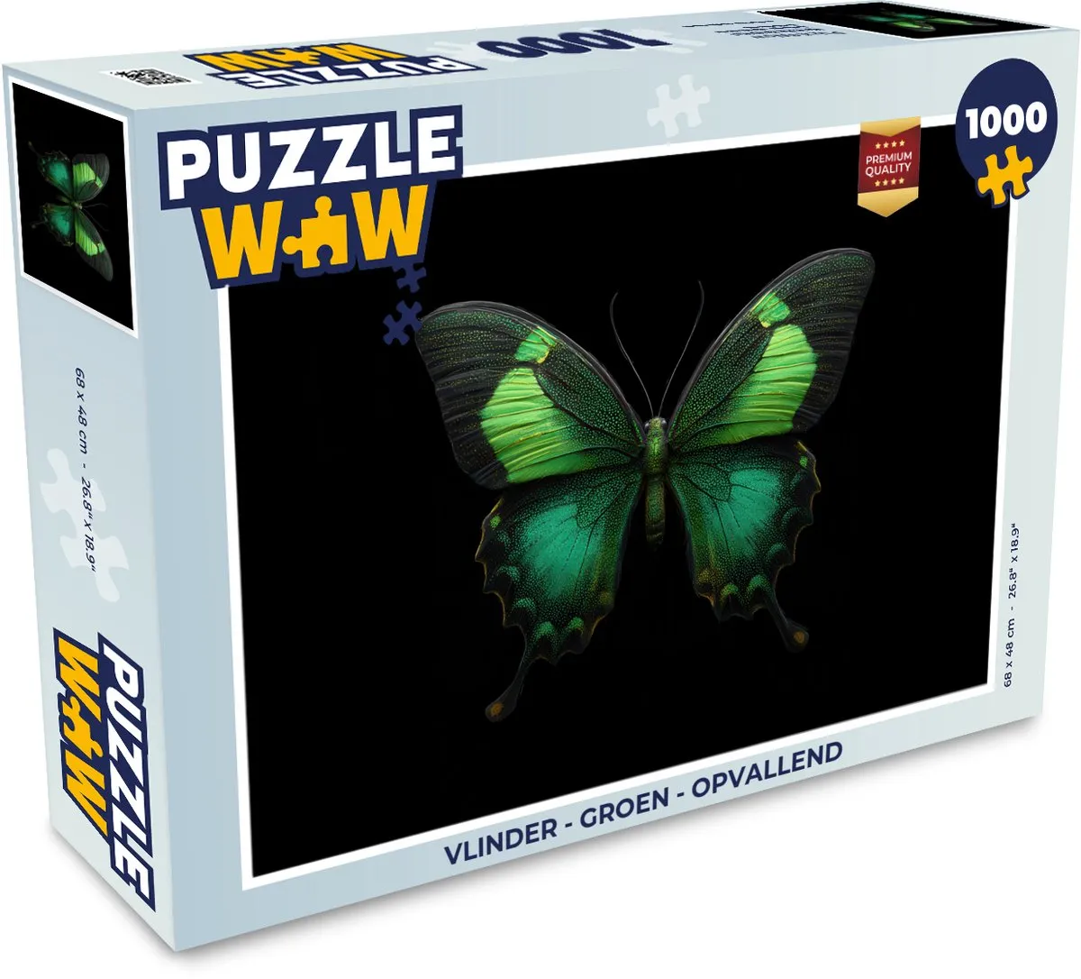 PuzzleWow Vlinder Legpuzzel 1000 Stuks - Groen