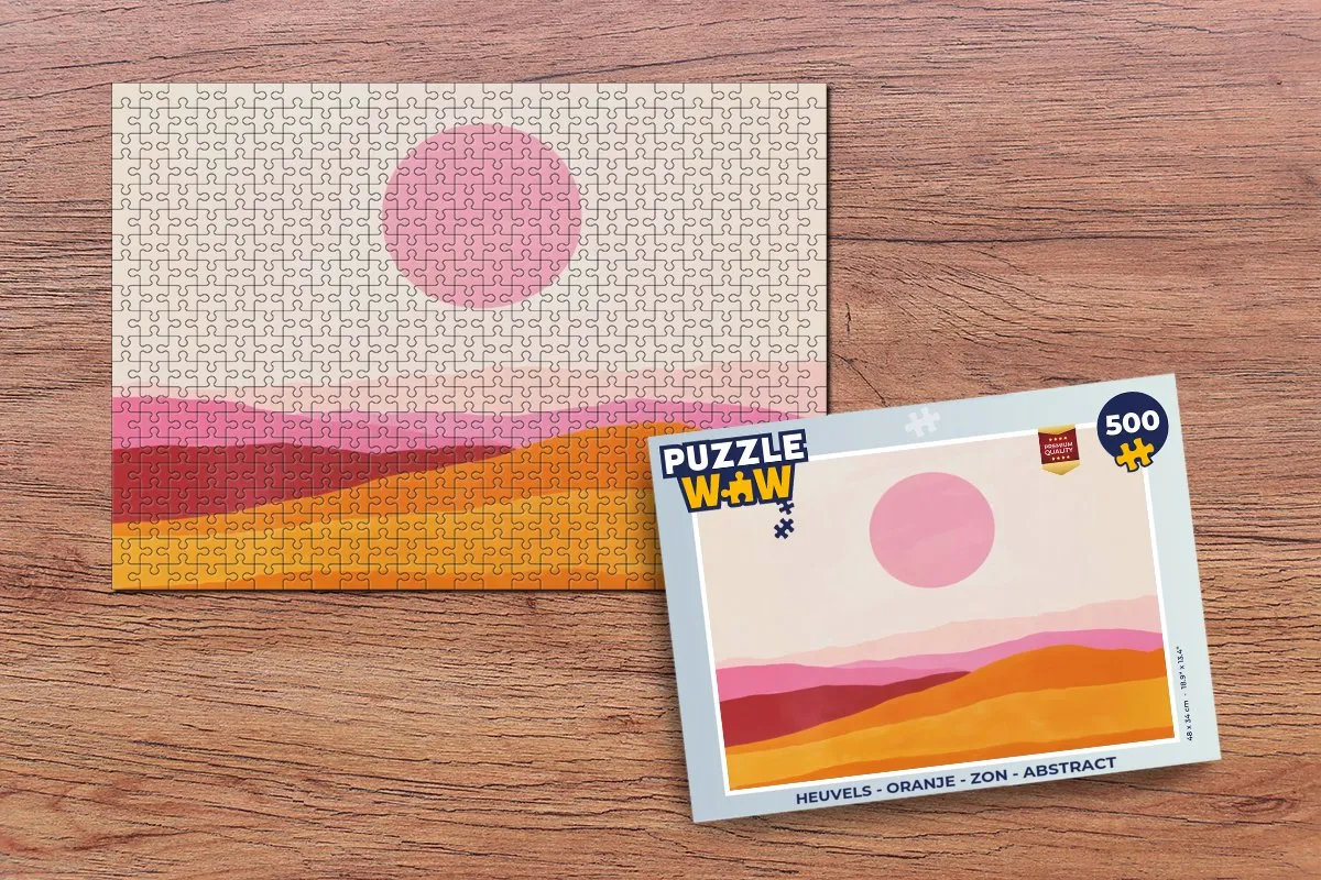 PuzzleWow Heuvels Abstract Legpuzzel 500 Stuks - Oranje