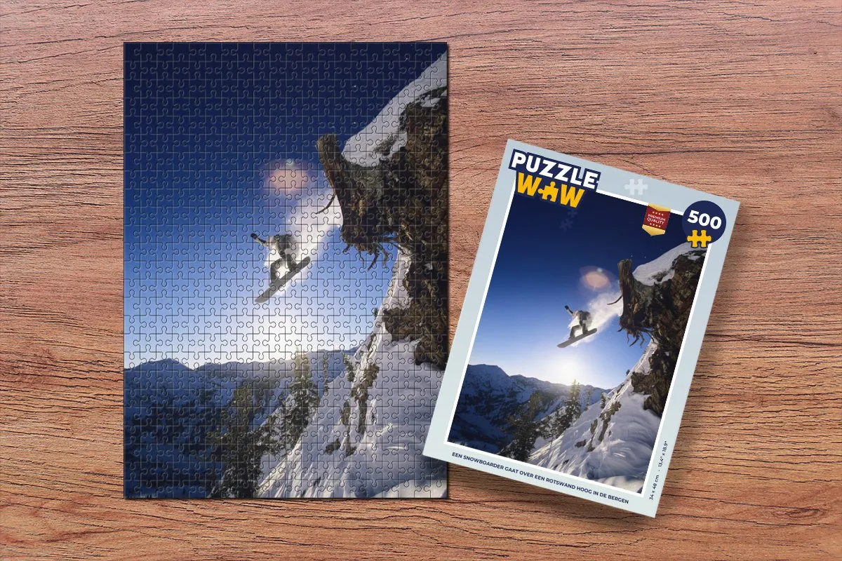 PuzzleWow Legpuzzel Snowboarder 500 Stuks - Multicolor