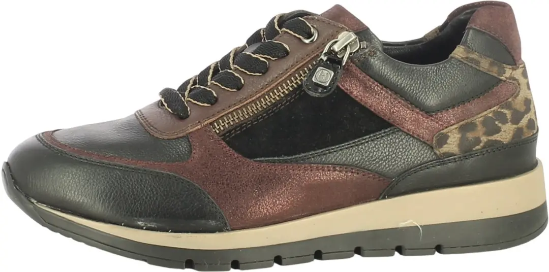 Helioform art. 249.007 0355 dames zwart/combi sneaker veter/rits K leest