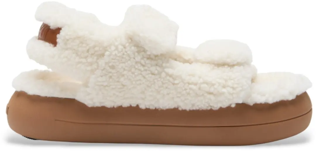 Moon Boot Off-white leren sandalen in omgekeerd lam