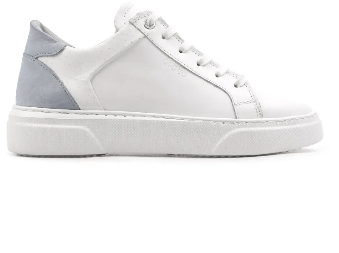 Omnio kea glam sneakers dames wit/lichtblauw leer