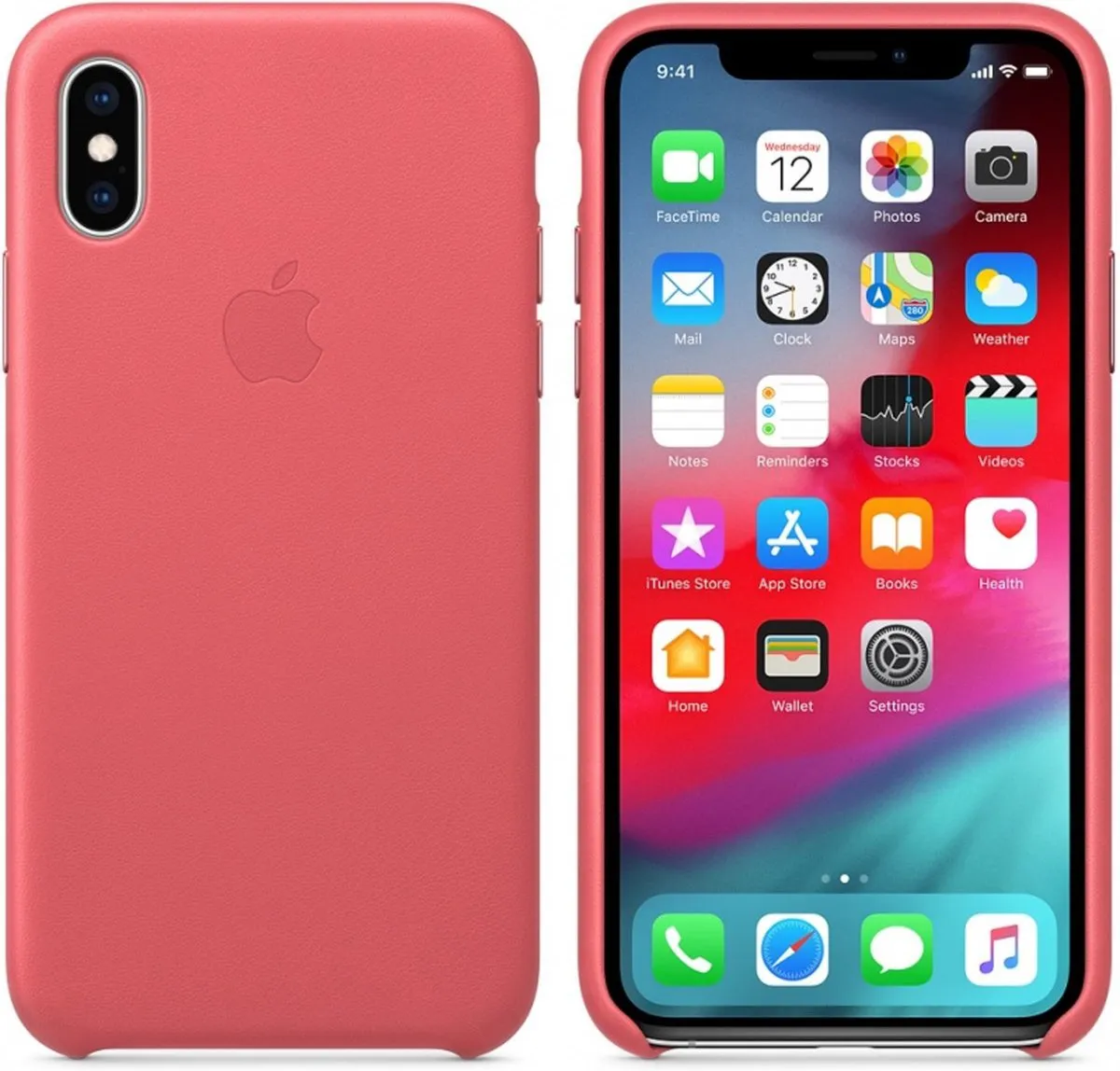 Apple iPhone Xs Leather Backcover MTEU2ZM/A - Roze
