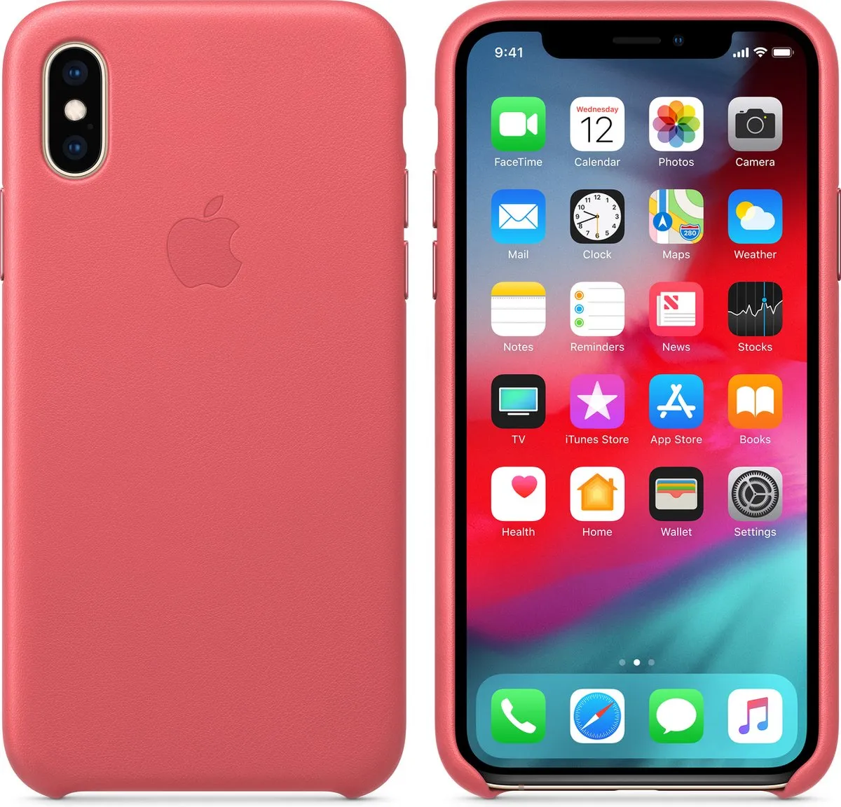 Apple iPhone Xs Leather Backcover MTEU2ZM/A - Roze