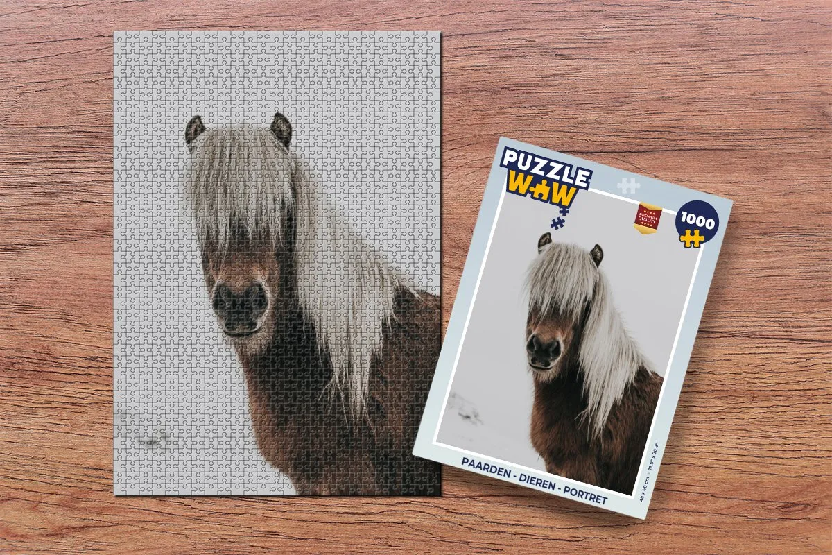 PuzzleWow Paarden Portret Legpuzzel 1000 Stuks - Multicolor