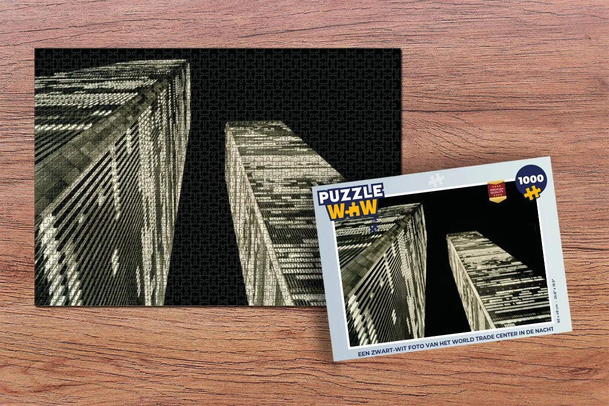PuzzleWow Legpuzzel World Trade Center Nacht - 1000 Stuks