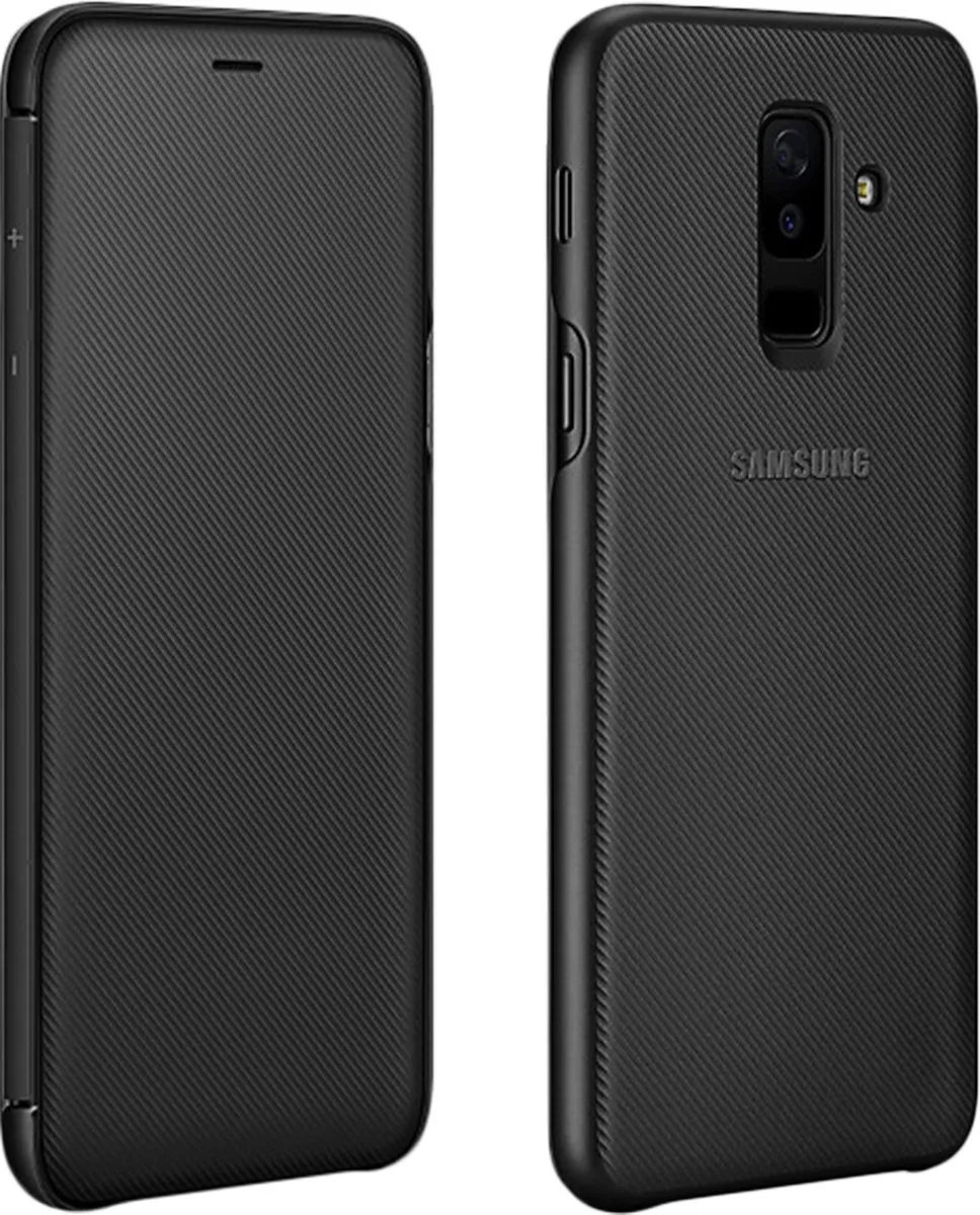 Samsung Galaxy A6+ Wallet Cover - Zwart