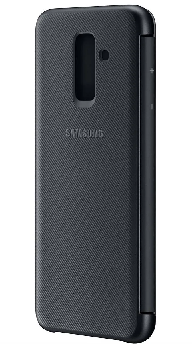 Samsung Galaxy A6+ Wallet Cover - Zwart