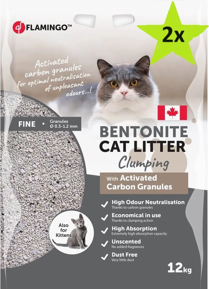 Flamingo Bentoniet Kattenbakvulling Klonterend 24kg