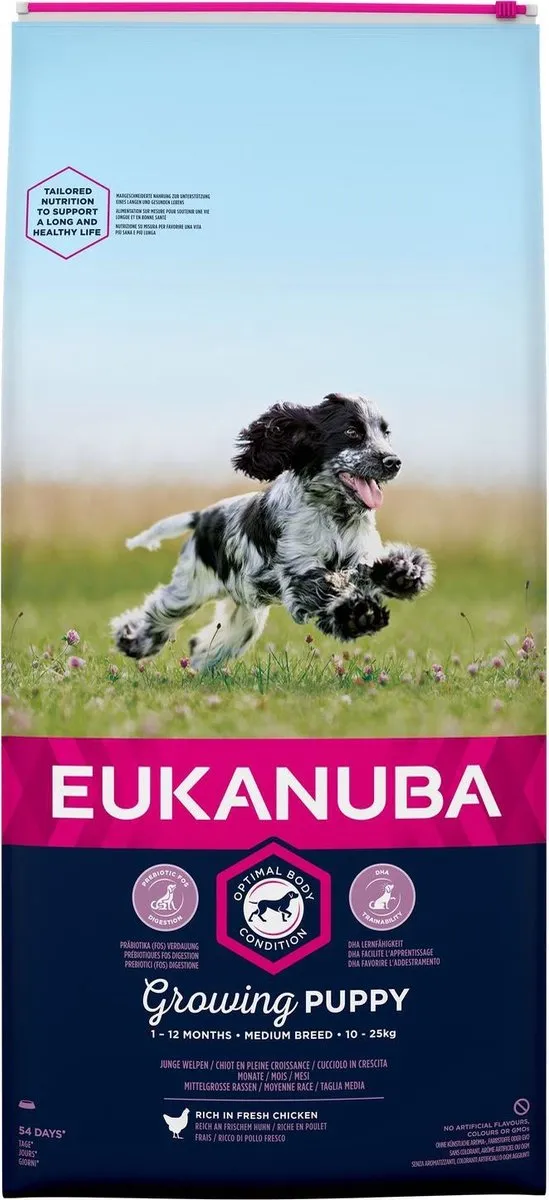 Eukanuba Growing Puppy Medium Breed Hondenvoer 15kg