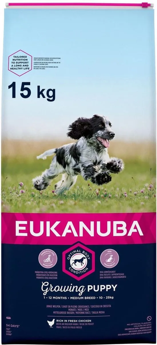 Eukanuba Growing Puppy Medium Breed Hondenvoer 15kg