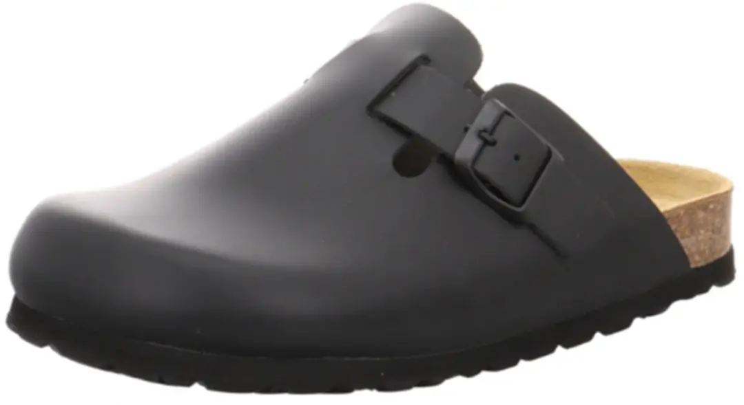 Natural Sense dames pantoffels klomp leer Zwaart 1152539