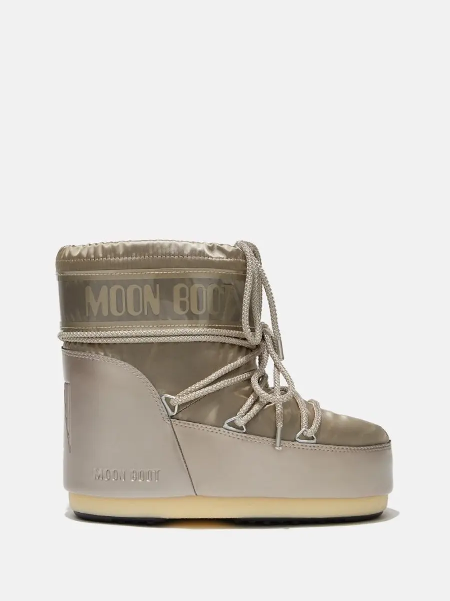MOON BOOT ICON LOW GLANCE PLATINUM SATIN Thermoboots / Snowboots / Sneeuwlaarzen