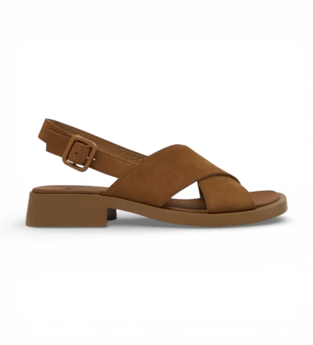 Camper Bruine Dana Leren Sandalen