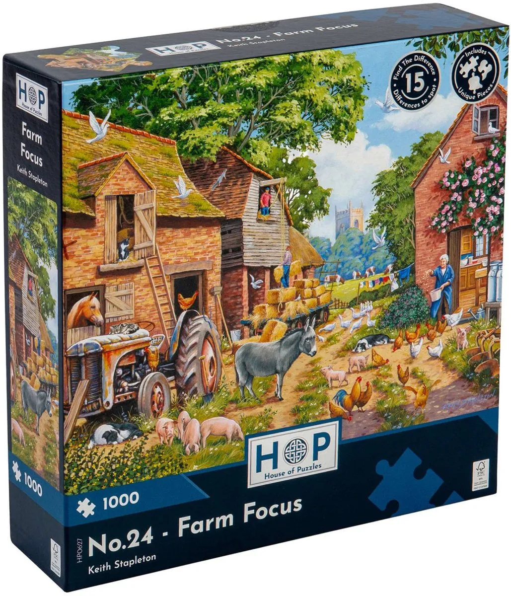 House Of Puzzles Farm Focus Puzzel 1000 Stuks HP0627 - Multicolor