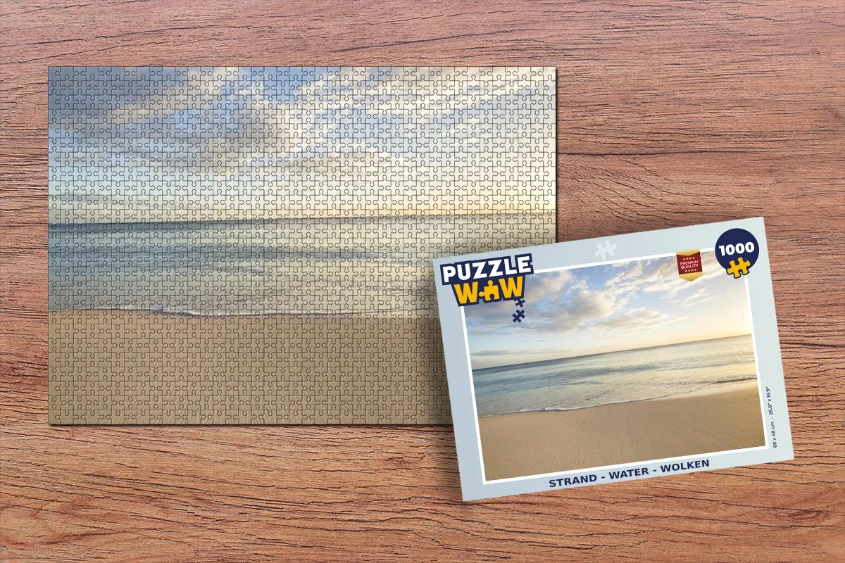 PuzzleWow Legpuzzel 1000 Stuks - Strand Water Wolken Multicolor
