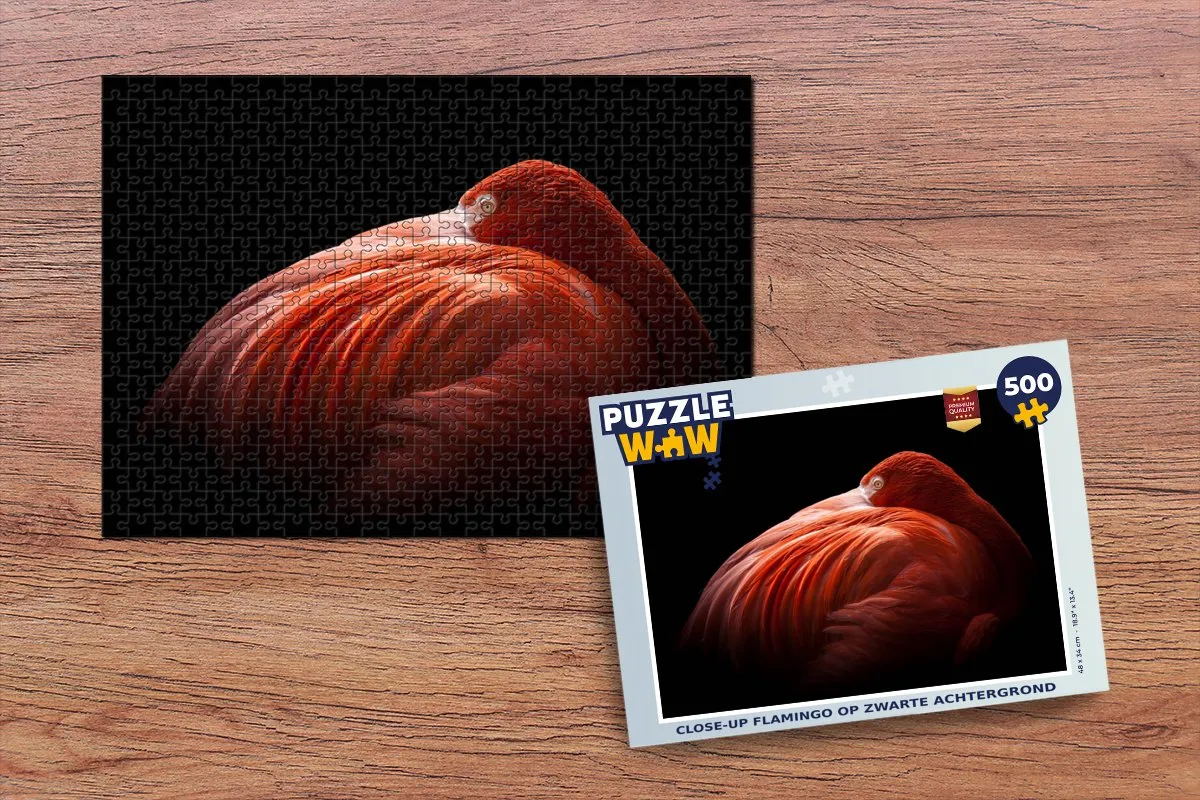 PuzzleWow Flamingo Legpuzzel 500 Stuks - Roze