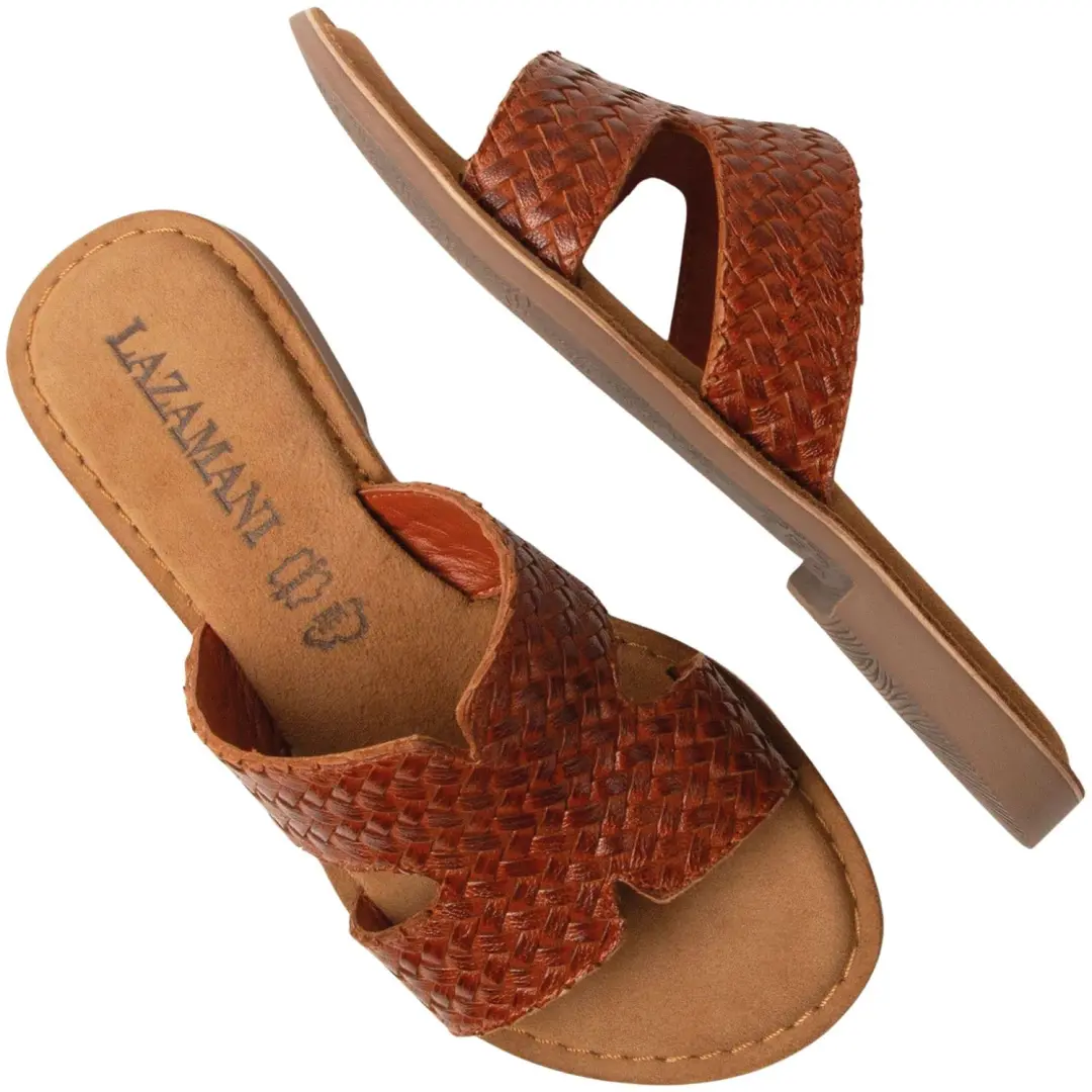Lazamani Puck Teenslippers Dames bruin - afbeelding 3 van 6