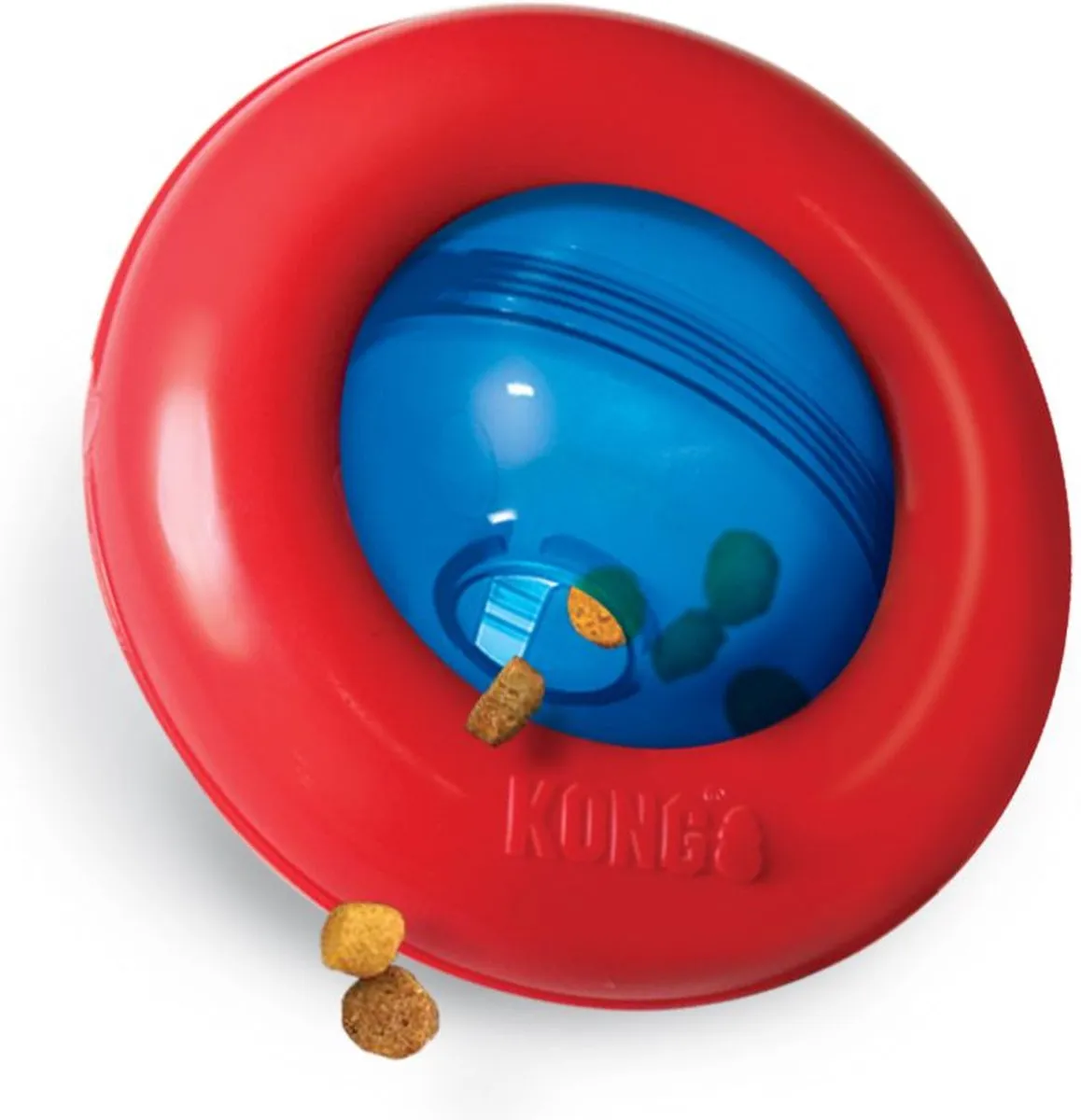 KONG Gyro Puppy Voetbal Assorti S - Blauw/Rood