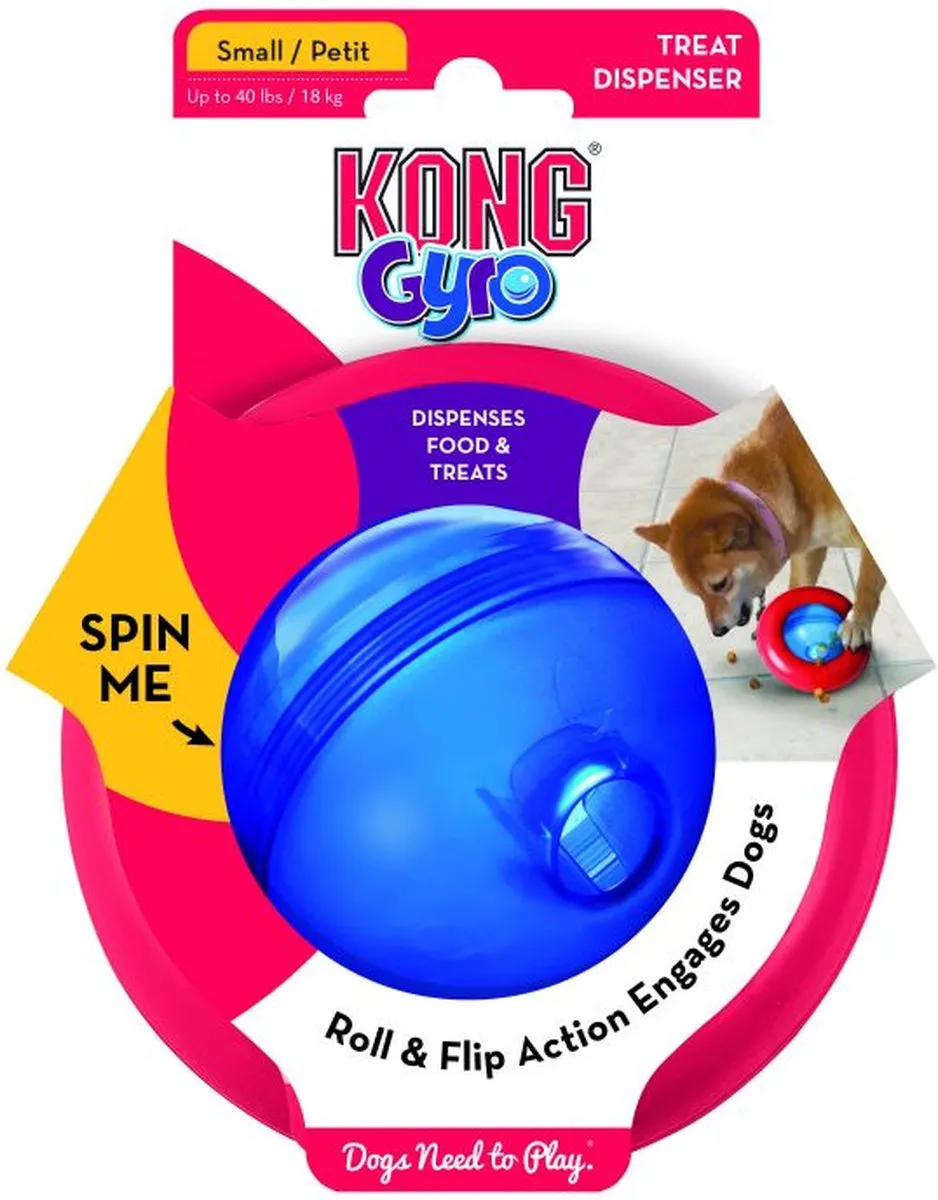 KONG Gyro Puppy Voetbal Assorti S - Blauw/Rood - afbeelding 6 van 6