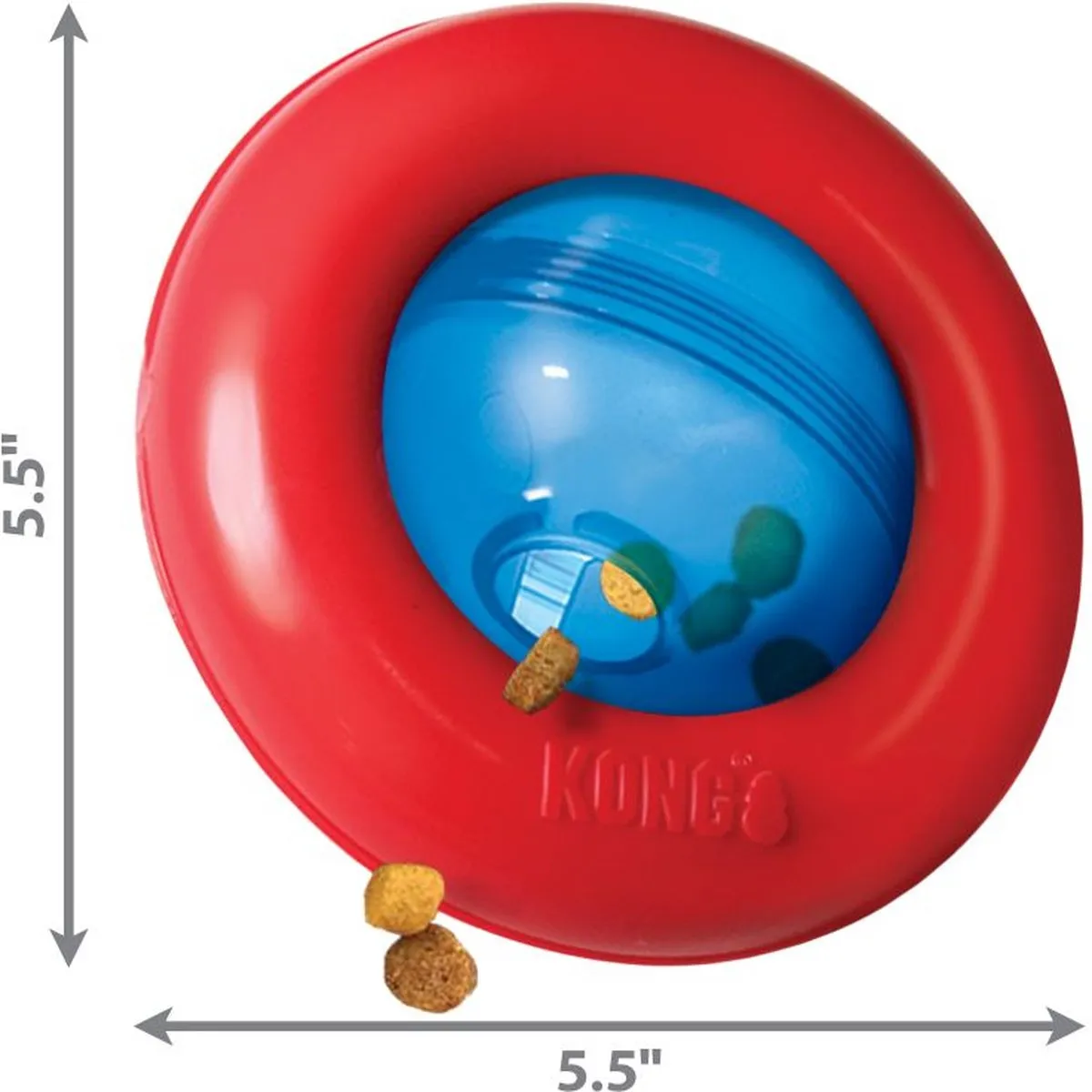 KONG Gyro Puppy Voetbal Assorti S - Blauw/Rood