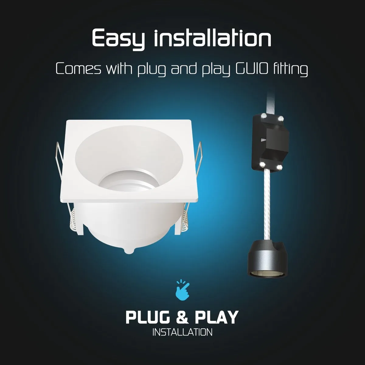 Ledvion LED Inbouwspot Vierkant 81x81mm GU10 - Wit