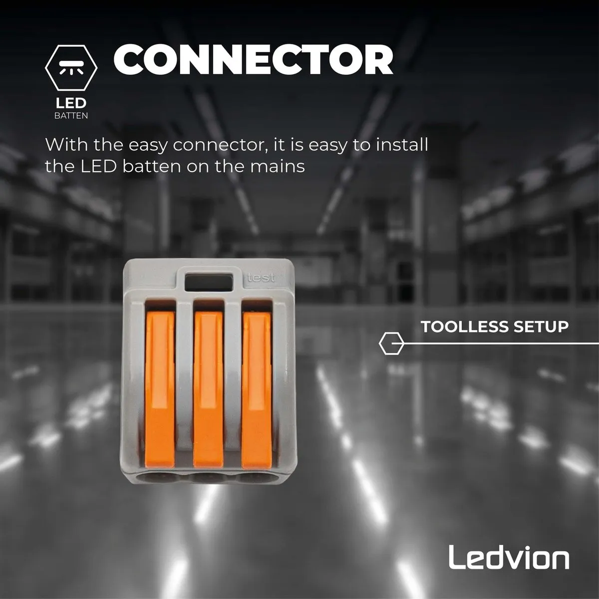 LEDVION LED Batten 60cm 15W 4000K - 2100 Lumen