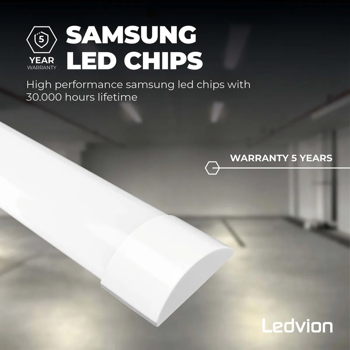 LEDVION LED Batten 60cm 15W 4000K - 2100 Lumen