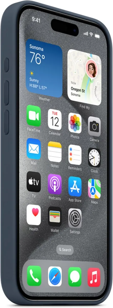 Apple Siliconenhoesje MT1D3ZM/A iPhone 15 Pro - Storm Blue