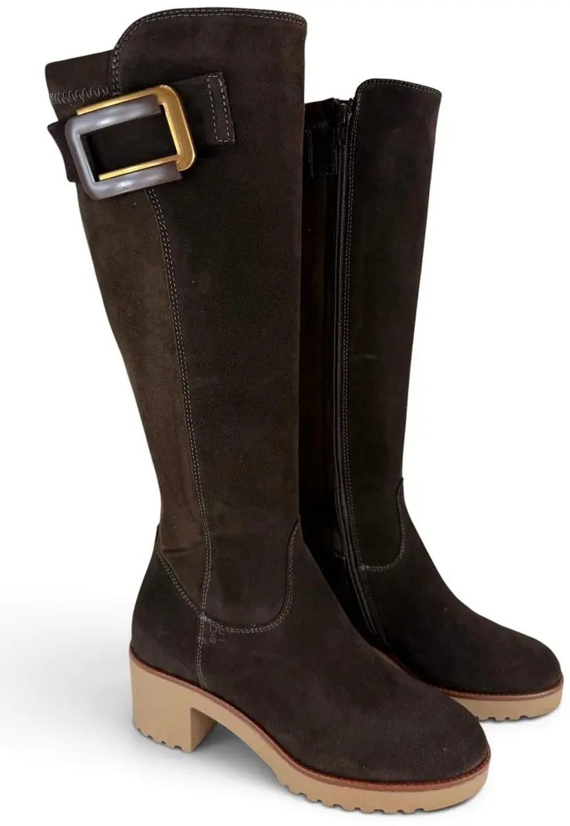 DL Sport 7217 V04 bruine laars voor bredere kuiten