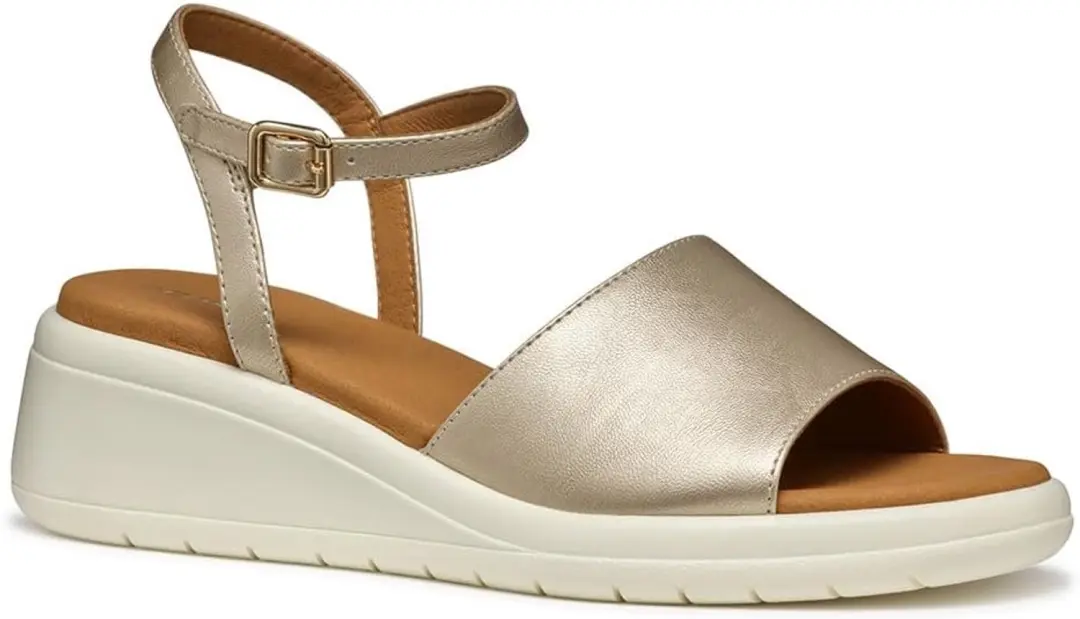 Geox D Meliconia Dames Wedge Sandalen Goud