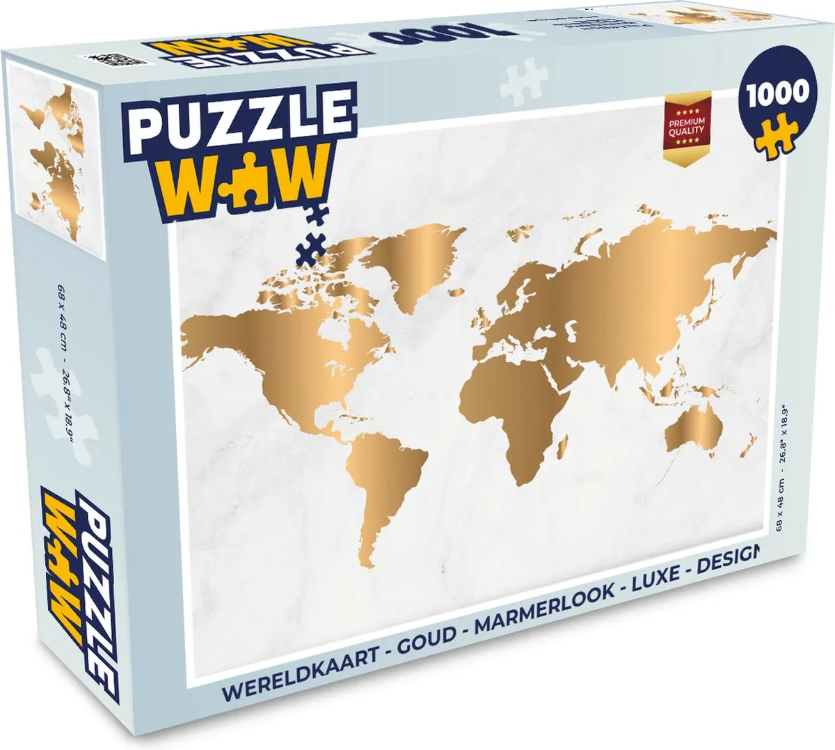 PuzzleWow Wereldkaart Puzzel 1000 Stuks