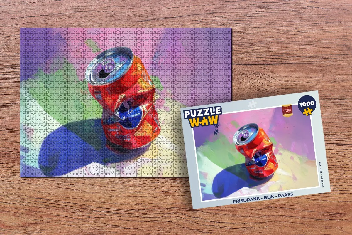 PuzzleWow Frisdrank Puzzel 1000 Stuks - Paars Blik