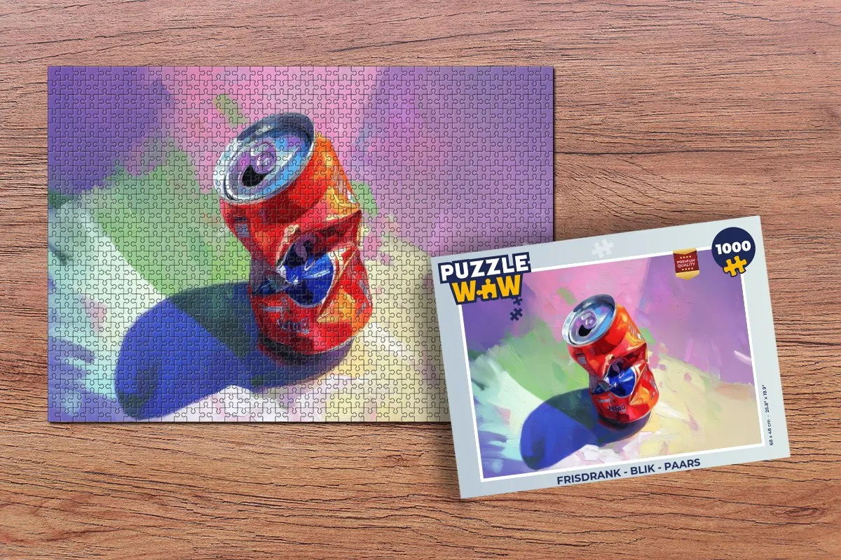 PuzzleWow Frisdrank Puzzel 1000 Stuks - Paars Blik