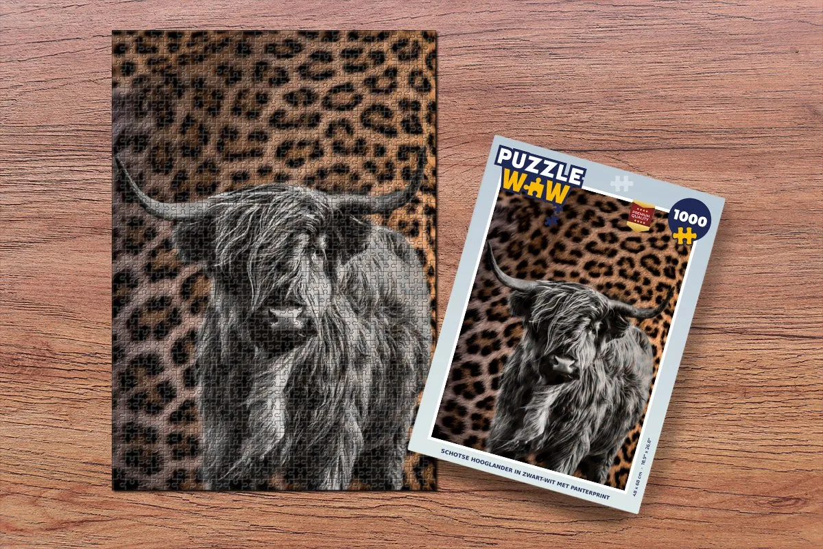 PuzzleWow Schotse Hooglander Legpuzzel 1000 Stuks - Multicolor