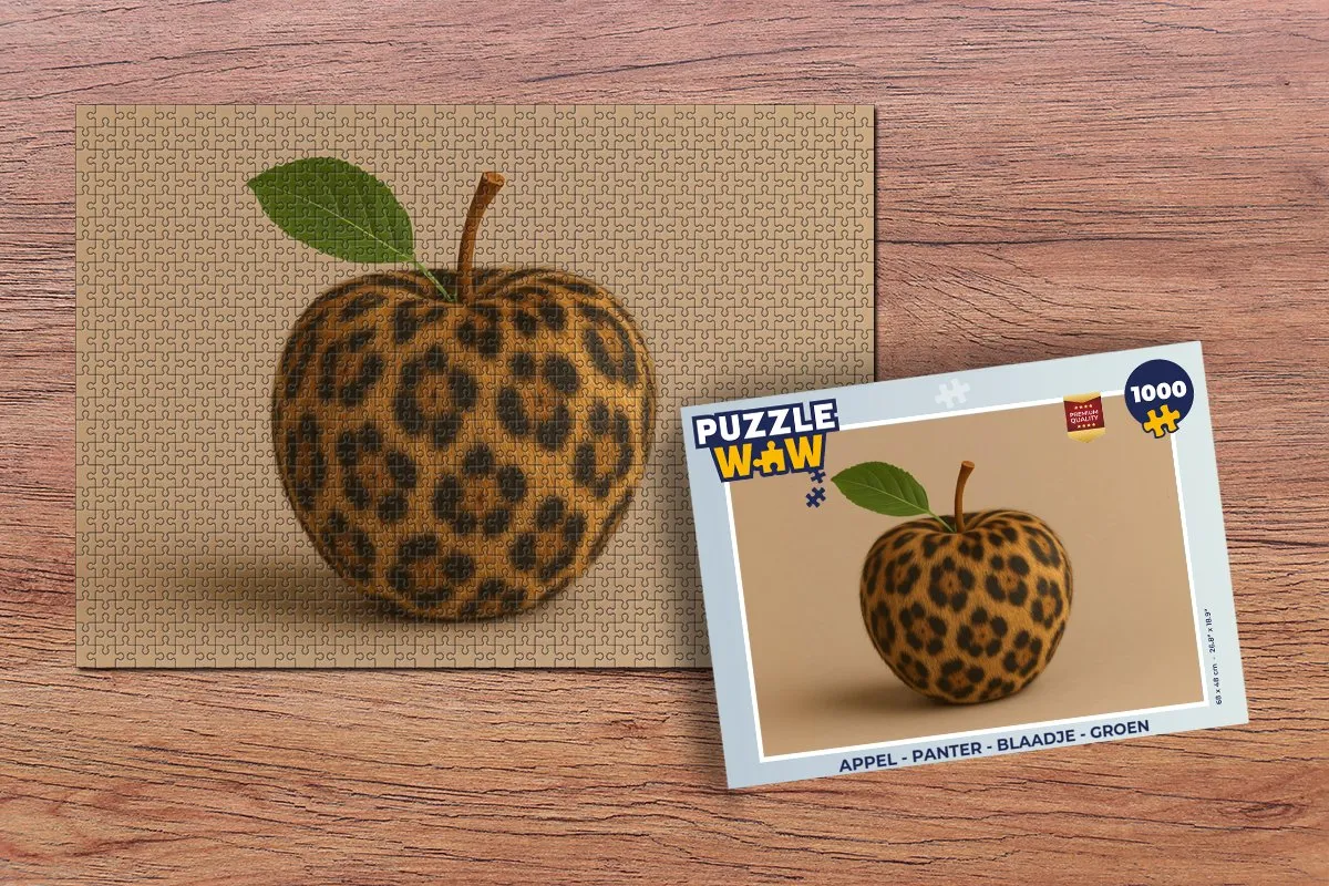 PuzzleWow Legpuzzel 1000 Stuks - Appel Panterprint - Groen