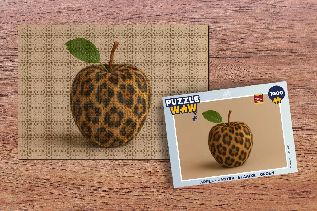 PuzzleWow Legpuzzel 1000 Stuks - Appel Panterprint - Groen