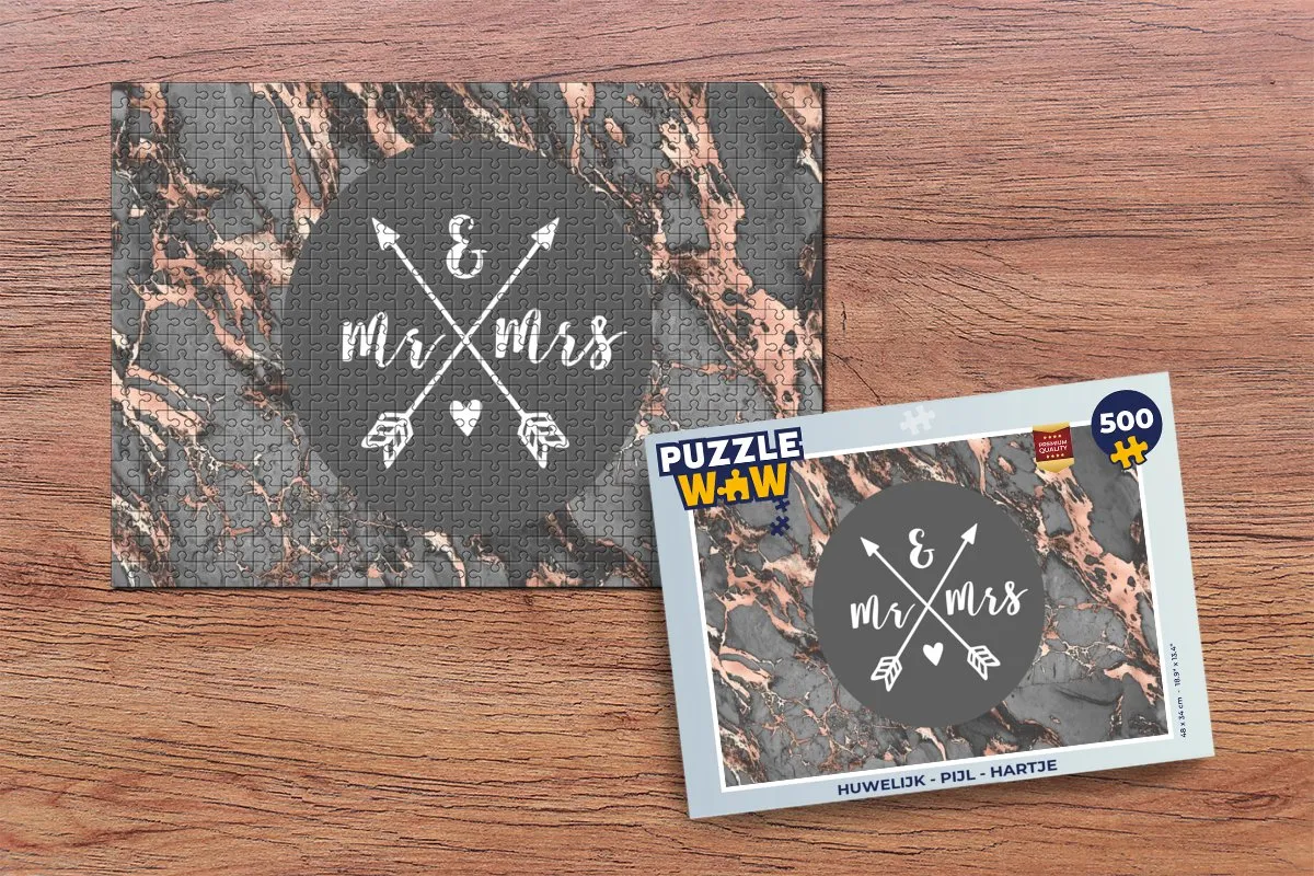 PuzzleWow Mr & Mrs Legpuzzel 500 Stuks - Multicolor