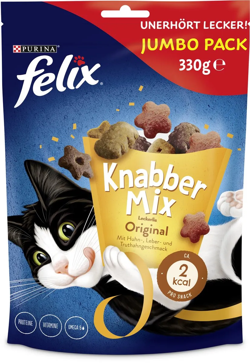 Felix Knabber Mix Original Kattensnacks - 5x330g