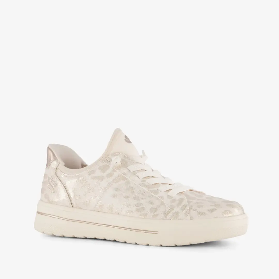 Jana Step In dames sneakers met H leest wit zilver - Maat 40 - Uitneembare zool