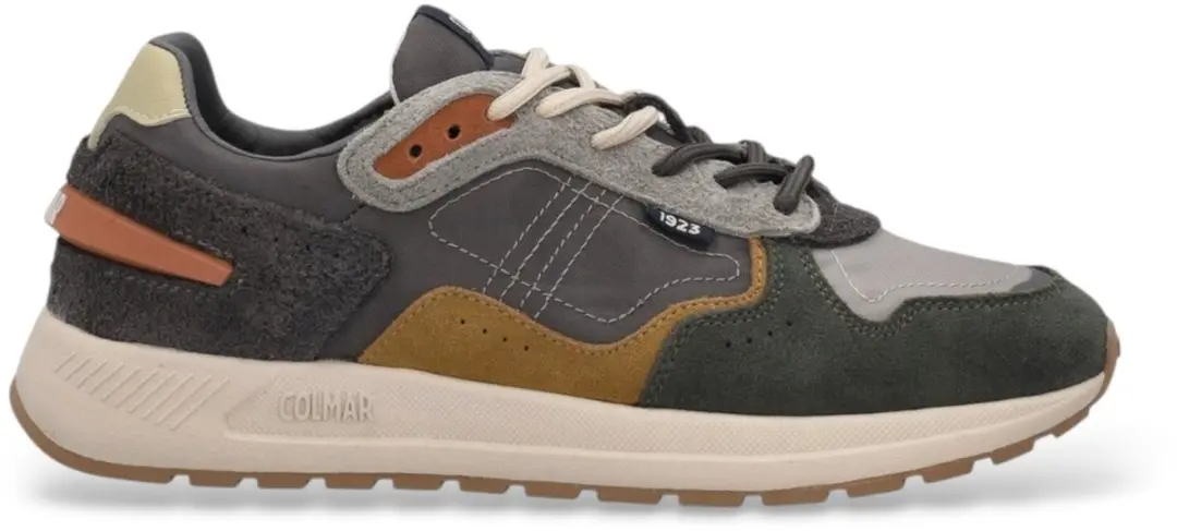 Colmar Grijze leren sneakers met Logan-effect