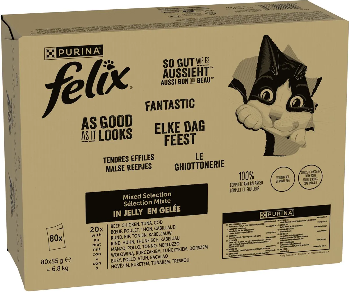 Felix Elke Dag Feest Mix Selectie Natvoer - 80x85g - afbeelding 6 van 6