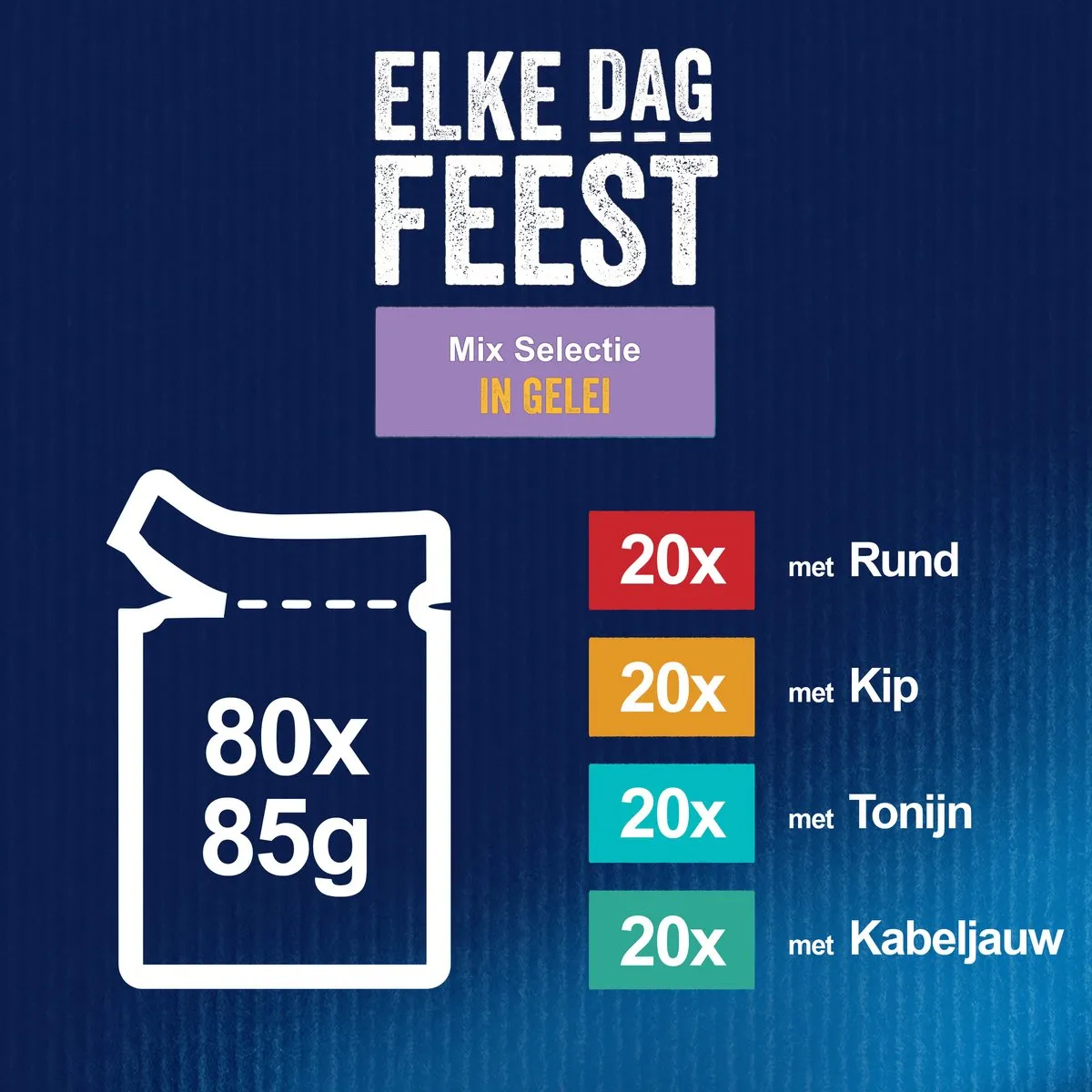 Felix Elke Dag Feest Mix Selectie Natvoer - 80x85g
