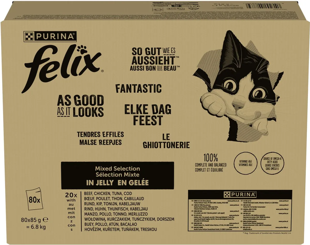 Felix Elke Dag Feest Mix Selectie Natvoer - 80x85g
