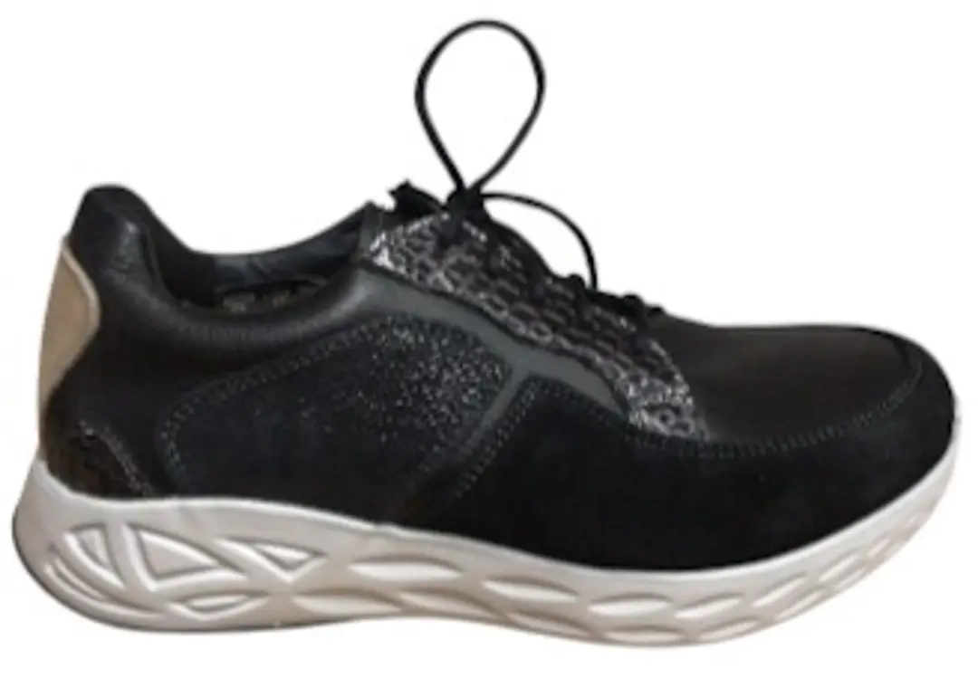 Wolky Sneakers Bounce zwart combi leer