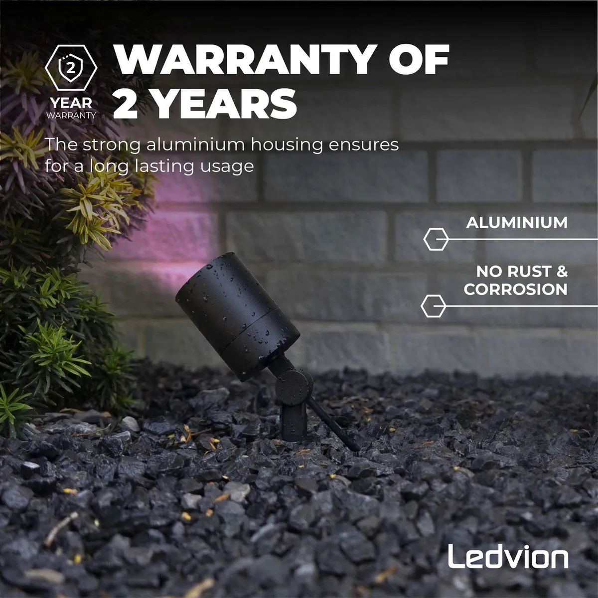 LEDVION 9X RGBWW LED Prikspots - Zwart - IP65
