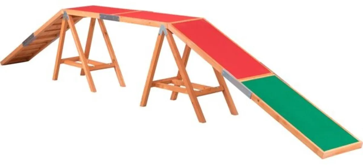 Trixie Dog Activity Agility Hondenloop - 456x64x30cm - Rood/ Groen